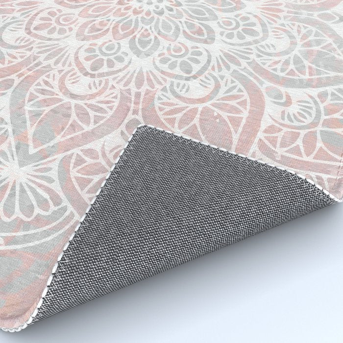 Mandala, Yoga, Love, Coral and Gray, Wall Art Boho Rug Gallery Image 4