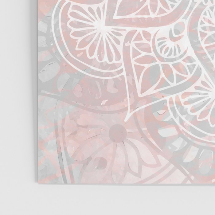 Mandala, Yoga, Love, Coral and Gray, Wall Art Boho Poster Gallery Image 3