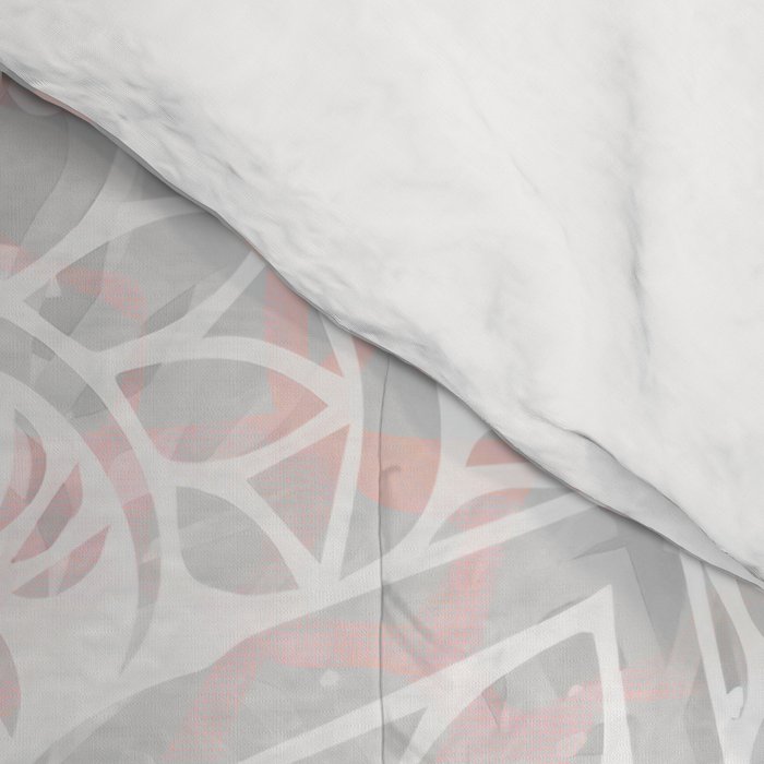 Mandala, Yoga, Love, Coral and Gray, Wall Art Boho Comforter Gallery Image 4