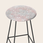 Mandala, Yoga, Love, Coral and Gray, Wall Art Boho Stool Gallery Image 2