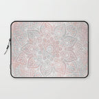 Mandala, Yoga, Love, Coral and Gray, Wall Art Boho Laptop Sleeve Gallery Image 1