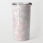 Mandala, Yoga, Love, Coral and Gray, Wall Art Boho Travel Mug Gallery Image 2