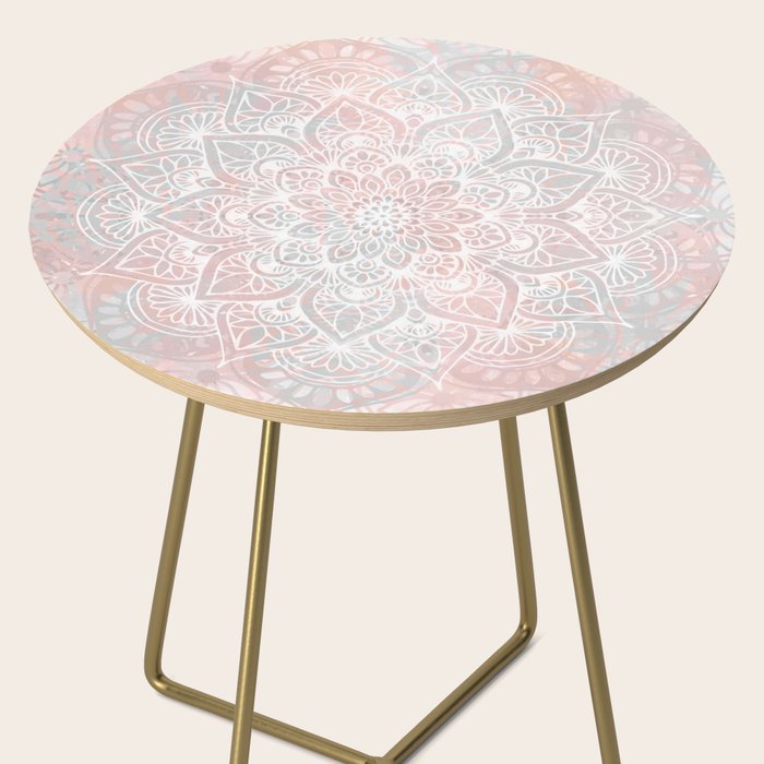 Mandala, Yoga, Love, Coral and Gray, Wall Art Boho Side Table Gallery Image 2