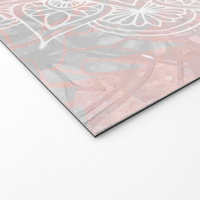 Mandala, Yoga, Love, Coral and Gray, Wall Art Boho Welcome Mat Gallery Image 2