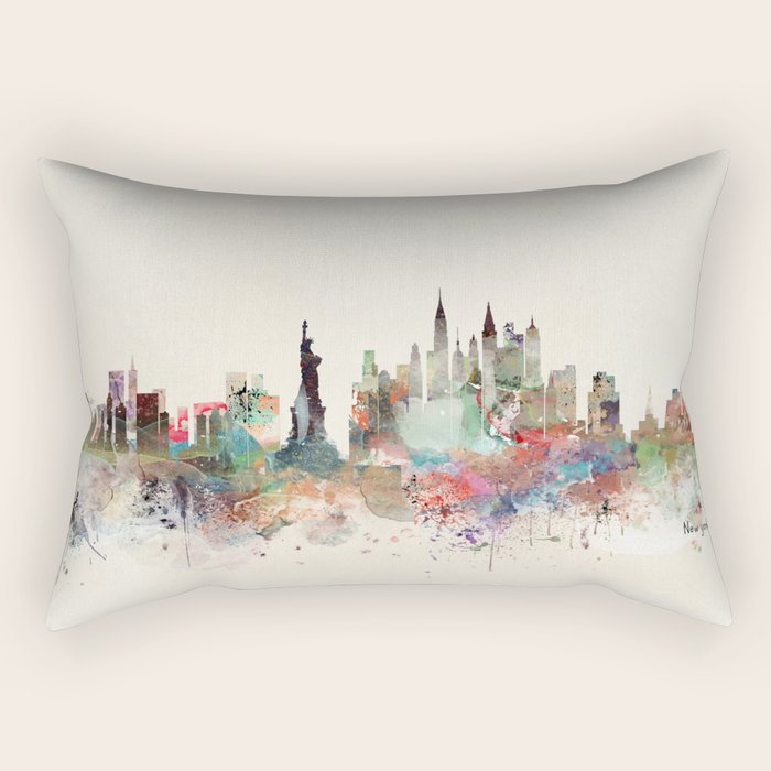 new york city skyline Rectangular Pillow Gallery Image 2