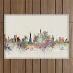 new york city skyline Outdoor Rug Gallery Image 1