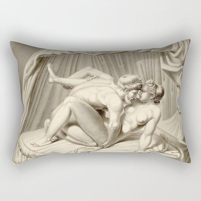 Jean Frédéric Maximilien de Waldeck Erotic Lovers XIV Rectangular Pillow Gallery Image 2