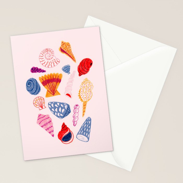 Tropical Seashells Stationery Card Gallery Image 2