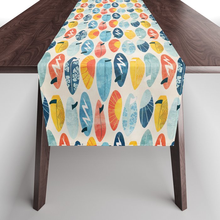 Surfboard white  Table Runner Gallery Image 1