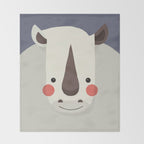 Rhinoceros, Animal Portrait Throw Blanket Gallery Image 2