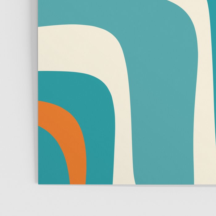 Palm Springs Mid Century Modern Abstract Pattern Orange Mustard Teal Cream Poster Gallery Image 3
