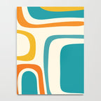 Palm Springs Mid Century Modern Abstract Pattern Orange Mustard Teal Cream Notebook Gallery Image 4