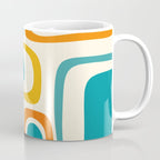 Palm Springs Mid Century Modern Abstract Pattern Orange Mustard Teal Cream Coffee Mug Gallery Image 1