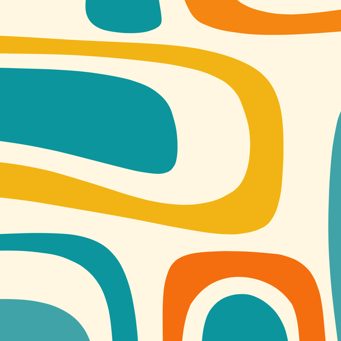 Palm Springs Mid Century Modern Abstract Pattern Orange Mustard Teal Cream Coffee Mug Gallery Image 2