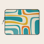 Palm Springs Mid Century Modern Abstract Pattern Orange Mustard Teal Cream Laptop Sleeve Gallery Image 1