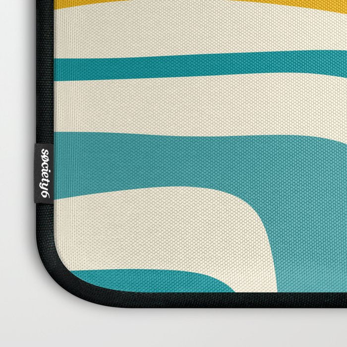 Palm Springs Mid Century Modern Abstract Pattern Orange Mustard Teal Cream Laptop Sleeve Gallery Image 3