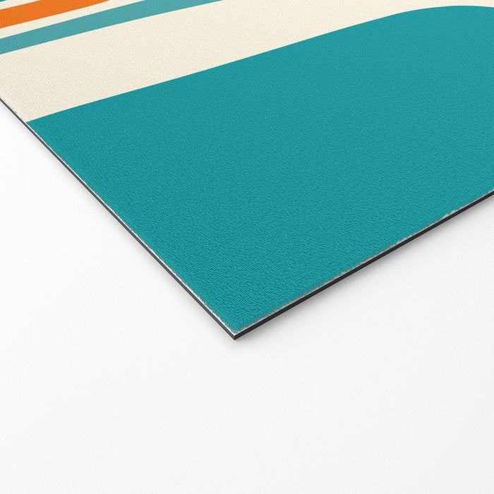 Palm Springs Mid Century Modern Abstract Pattern Orange Mustard Teal Cream Welcome Mat Gallery Image 2