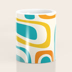 Palm Springs Mid Century Modern Abstract Pattern Orange Mustard Teal Cream Coffee Mug Gallery Image 4