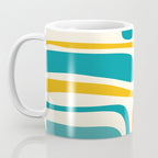 Palm Springs Mid Century Modern Abstract Pattern Orange Mustard Teal Cream Coffee Mug Gallery Image 3