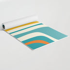 Palm Springs Mid Century Modern Abstract Pattern Orange Mustard Teal Cream Yoga Mat Gallery Image 2