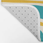 Palm Springs Mid Century Modern Abstract Pattern Orange Mustard Teal Cream Bath Mat Gallery Image 2