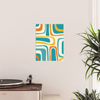 Palm Springs Mid Century Modern Abstract Pattern Orange Mustard Teal Cream Poster Gallery Image 2