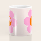 La Fleur | 05 - Abstract Retro Flower Print Pink Orange And Neutral Boho Decor Modern Floral Coffee Mug Gallery Image 4