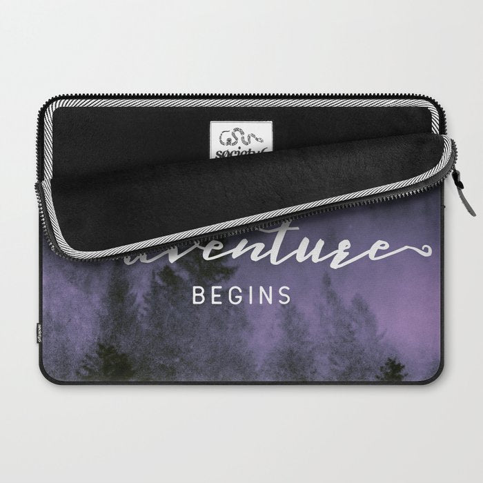 And So The Adventure Begins Pink Forest Laptop Sleeve Gallery Image 2
