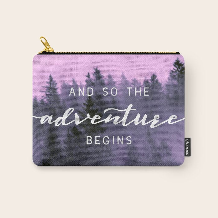 And So The Adventure Begins Pink Forest Carry All Pouch Gallery Image 1