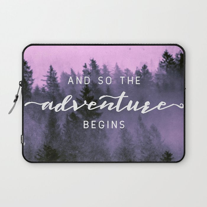 And So The Adventure Begins Pink Forest Laptop Sleeve Gallery Image 1