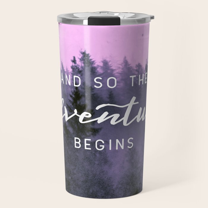 And So The Adventure Begins Pink Forest Travel Mug Gallery Image 1