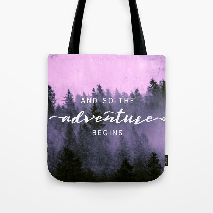And So The Adventure Begins Pink Forest Tote Bag Gallery Image 1