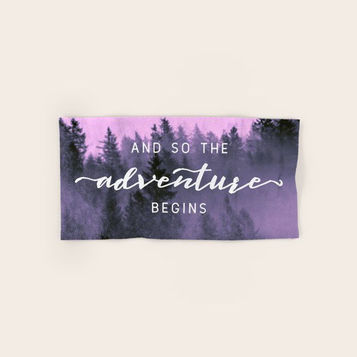 And So The Adventure Begins Pink Forest Bath Towel Gallery Image 1