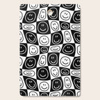 Black and white happy face checkered pattern Cutting Board Gallery Image 1
