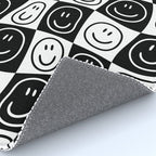 Black and white happy face checkered pattern Rug Gallery Image 4