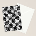 Black and white happy face checkered pattern Stationery Card Gallery Image 2