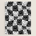 Black and white happy face checkered pattern Jigsaw Puzzle Gallery Image 1