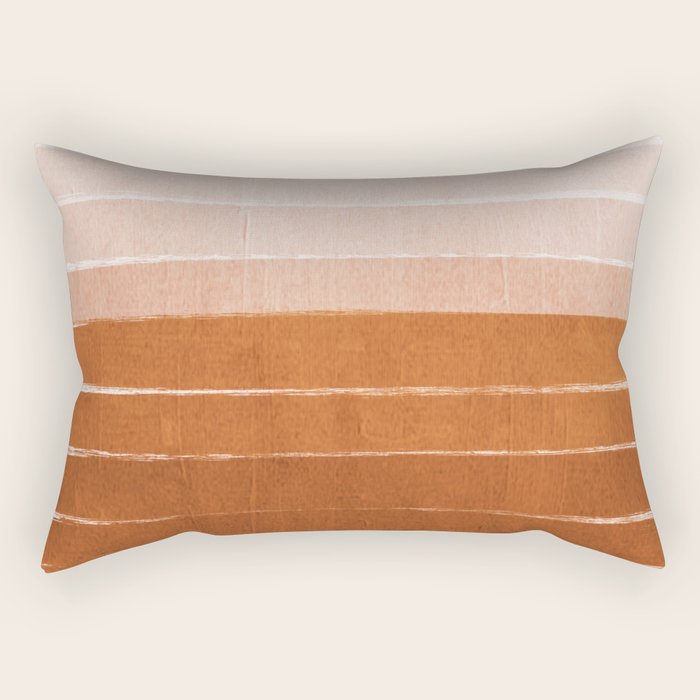 Sunset - rust, terracotta, clay, desert, sunshine, boho, ombre, paint, sunset colors,  Rectangular Pillow Gallery Image 1