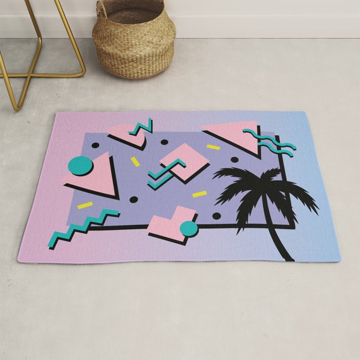 Memphis Pattern 25 - Miami Vice / 80s Retro / Palm Tree Rug Gallery Image 1