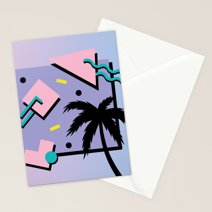 Memphis Pattern 25 - Miami Vice / 80s Retro / Palm Tree Stationery Card Gallery Image 2