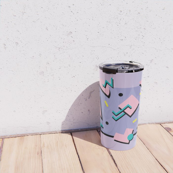 Memphis Pattern 25 - Miami Vice / 80s Retro / Palm Tree Travel Mug Gallery Image 4