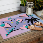 Memphis Pattern 25 - Miami Vice / 80s Retro / Palm Tree Outdoor Rug Gallery Image 2