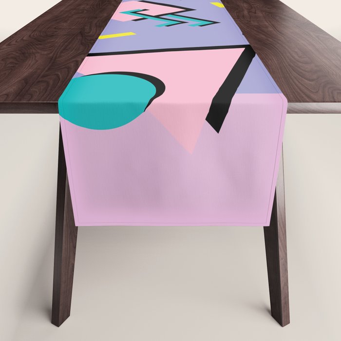 Memphis Pattern 25 - Miami Vice / 80s Retro / Palm Tree Table Runner Gallery Image 1