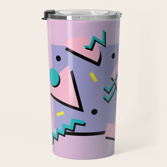 Memphis Pattern 25 - Miami Vice / 80s Retro / Palm Tree Travel Mug Gallery Image 3