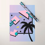 Memphis Pattern 25 - Miami Vice / 80s Retro / Palm Tree Wrapping Paper Gallery Image 1