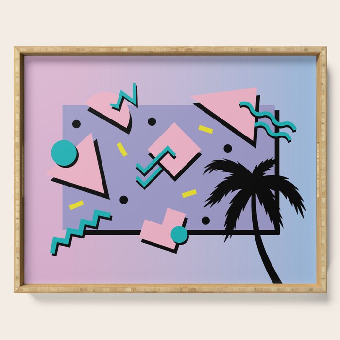 Memphis Pattern 25 - Miami Vice / 80s Retro / Palm Tree Serving Tray Gallery Image 1