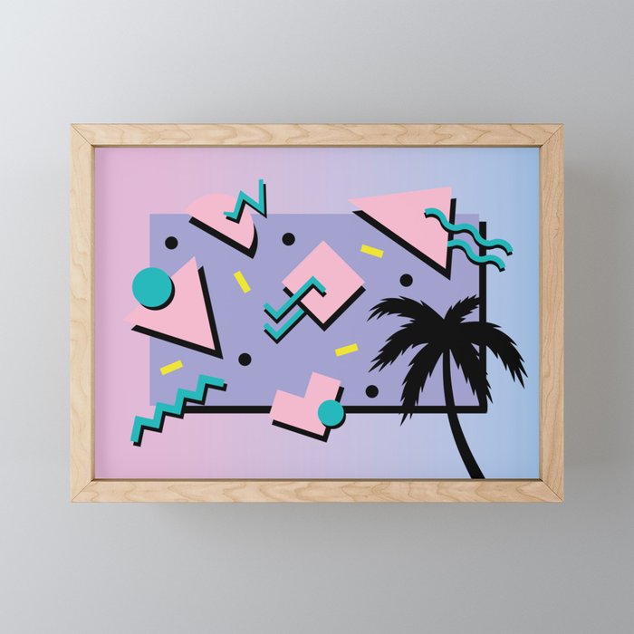 Memphis Pattern 25 - Miami Vice / 80s Retro / Palm Tree Mini Art Print Gallery Image 1
