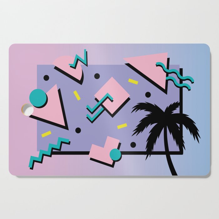 Memphis Pattern 25 - Miami Vice / 80s Retro / Palm Tree Cutting Board Gallery Image 1