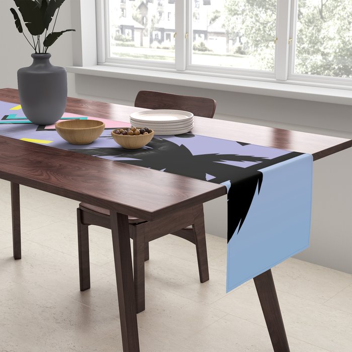 Memphis Pattern 25 - Miami Vice / 80s Retro / Palm Tree Table Runner Gallery Image 2