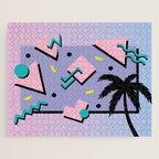 Memphis Pattern 25 - Miami Vice / 80s Retro / Palm Tree Jigsaw Puzzle Gallery Image 1